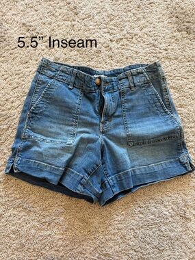 Maurices Blue Denim Patch-Pocket Shorts